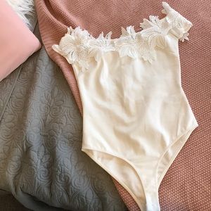 White off the shoulder bodysuit